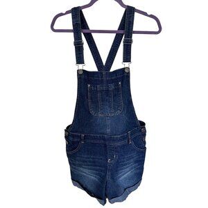 Wallflower Womens Denim Overall Shorts Large Blue Large Open Back